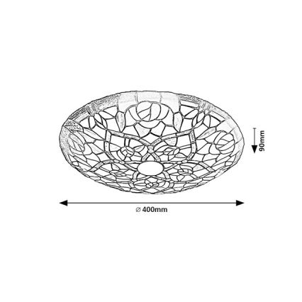 Brilagi - Tiffany-inspirerad taklampa GARLAN 2xE27/60W/230V
