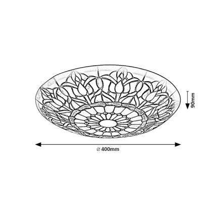 Brilagi - Tiffany-inspirerad taklampa LORAS med glasmosaik 2xE27/60W/230V