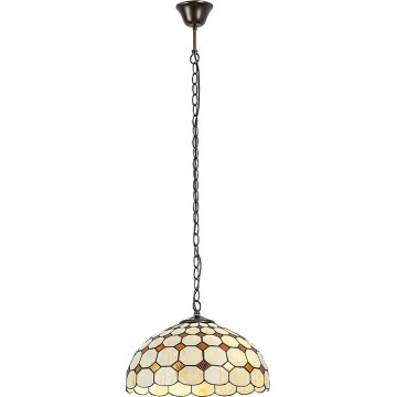 Brilagi – Tiffany-stil glasmosaikljuskrona med kedja DORAN 2xE27/60W/230V