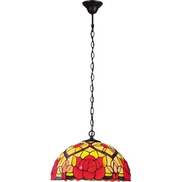 Brilagi - Tiffany-stil hänglampa på kedja GARLAN 2xE27/60W/230V