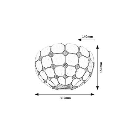 Brilagi - Tiffany-vägglampa DORAN i glasmosaik 1xE14/40W/230V