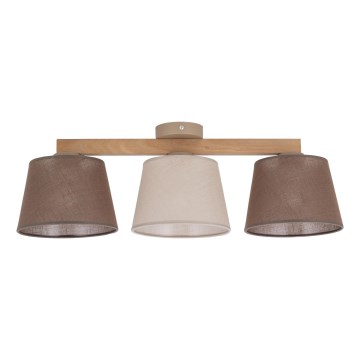 Brilagi - Utanpåliggande taklampa LATTE SABIA 3xE27/15W/230V furu/mix