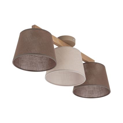 Brilagi - Utanpåliggande taklampa LATTE SABIA 3xE27/60W/230V furu/mix