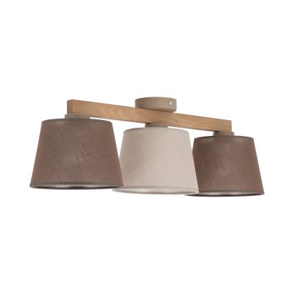 Brilagi - Utanpåliggande taklampa LATTE SABIA 3xE27/60W/230V furu/mix