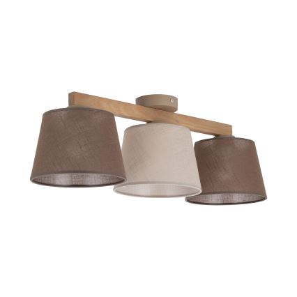 Brilagi - Utanpåliggande taklampa LATTE SABIA 3xE27/60W/230V furu/mix