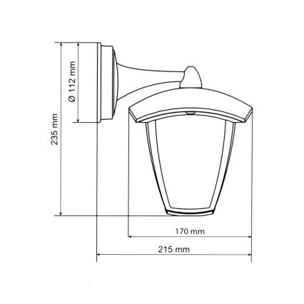 Brilagi -  Utomhus Väggbelysning LUNA 1xE27/60W/230V IP44