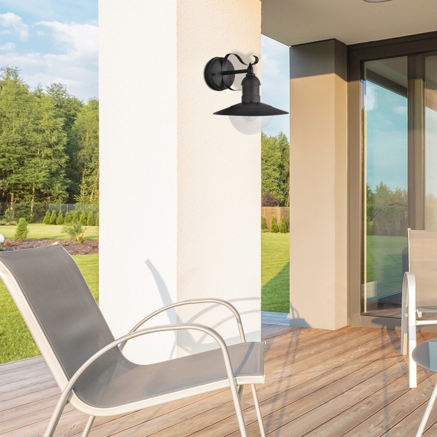 Brilagi - Utomhusvägglampa MOLDE 1xE27/60W/230V IP44 svart