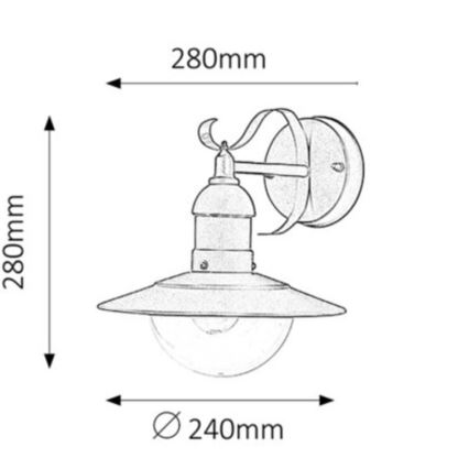 Brilagi - Utomhusvägglampa MOLDE 1xE27/60W/230V IP44 svart