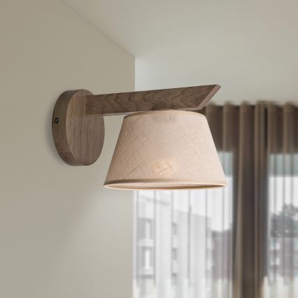 Brilagi - Vägglampa ANTHONY 1xE14/40W/230V ek/beige