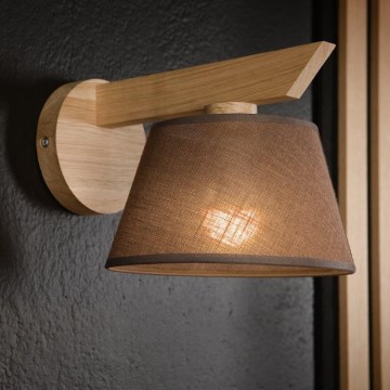 Brilagi - Vägglampa ANTHONY 1xE14/40W/230V ek/brun