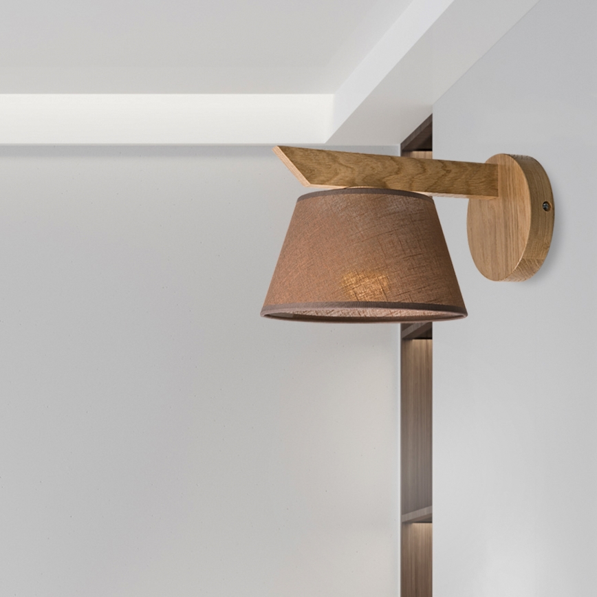 Brilagi - Vägglampa ANTHONY 1xE14/40W/230V ek/brun