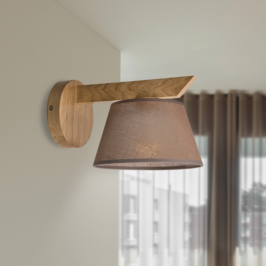 Brilagi - Vägglampa ANTHONY 1xE14/40W/230V ek/brun