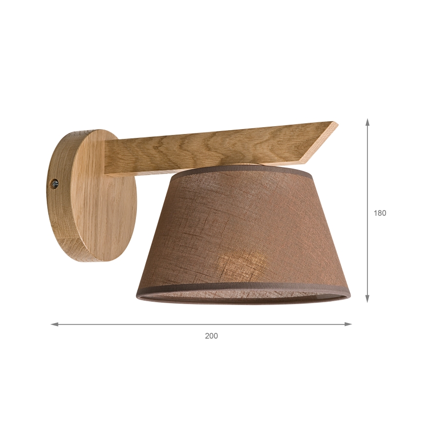 Brilagi - Vägglampa ANTHONY 1xE14/40W/230V ek/brun