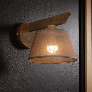 Brilagi - Vägglampa ANTHONY 1xE14/40W/230V ek/brun