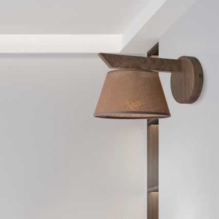 Brilagi - Vägglampa ANTHONY 1xE14/40W/230V ek/brun