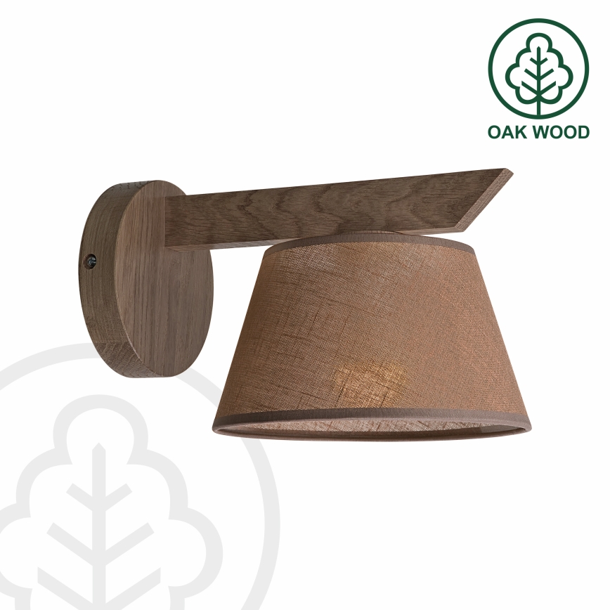 Brilagi - Vägglampa ANTHONY 1xE14/40W/230V ek/brun