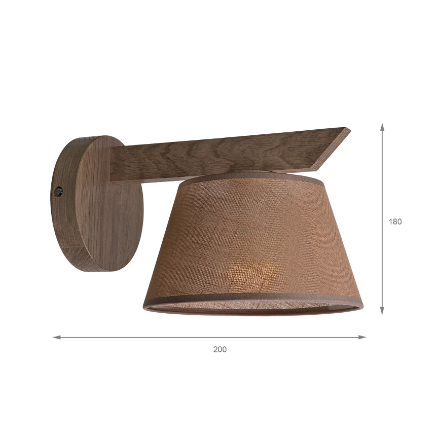 Brilagi - Vägglampa ANTHONY 1xE14/40W/230V ek/brun