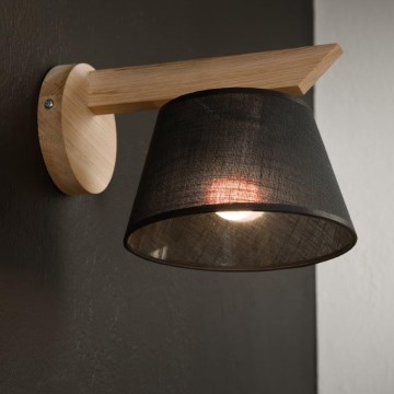 Brilagi - Vägglampa ANTHONY 1xE14/40W/230V ek/svart