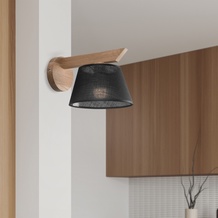 Brilagi - Vägglampa ANTHONY 1xE14/40W/230V ek/svart