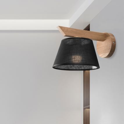 Brilagi - Vägglampa ANTHONY 1xE14/40W/230V ek/svart