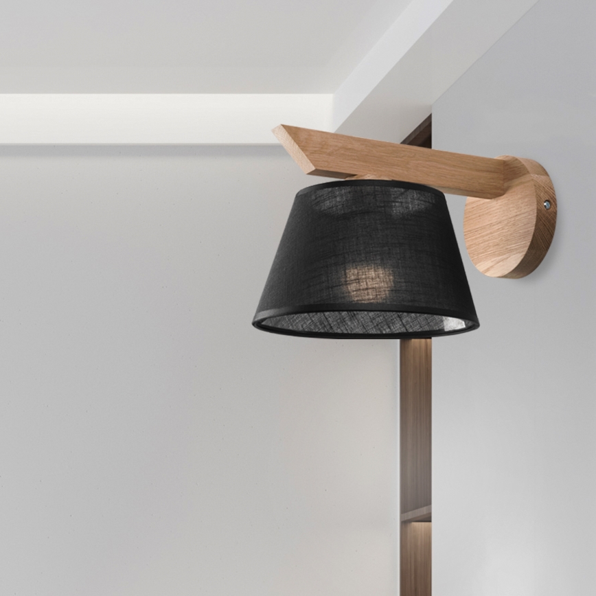 Brilagi - Vägglampa ANTHONY 1xE14/40W/230V ek/svart