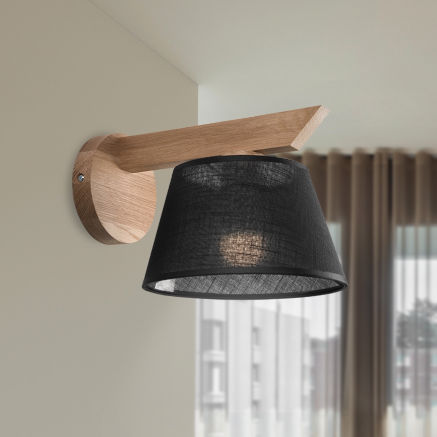 Brilagi - Vägglampa ANTHONY 1xE14/40W/230V ek/svart