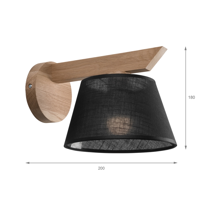 Brilagi - Vägglampa ANTHONY 1xE14/40W/230V ek/svart