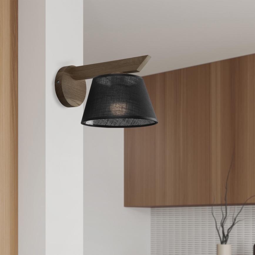 Brilagi - Vägglampa ANTHONY 1xE14/40W/230V ek/svart