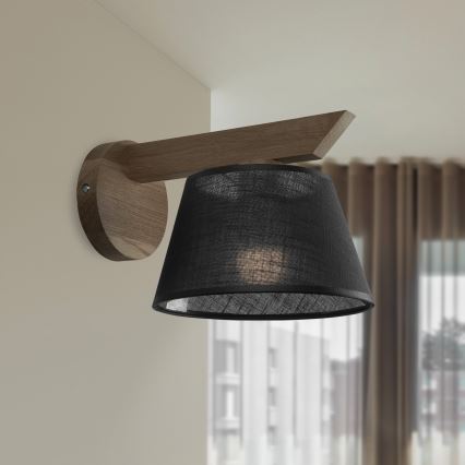 Brilagi - Vägglampa ANTHONY 1xE14/40W/230V ek/svart