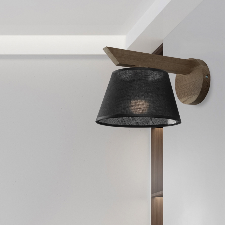 Brilagi - Vägglampa ANTHONY 1xE14/40W/230V ek/svart