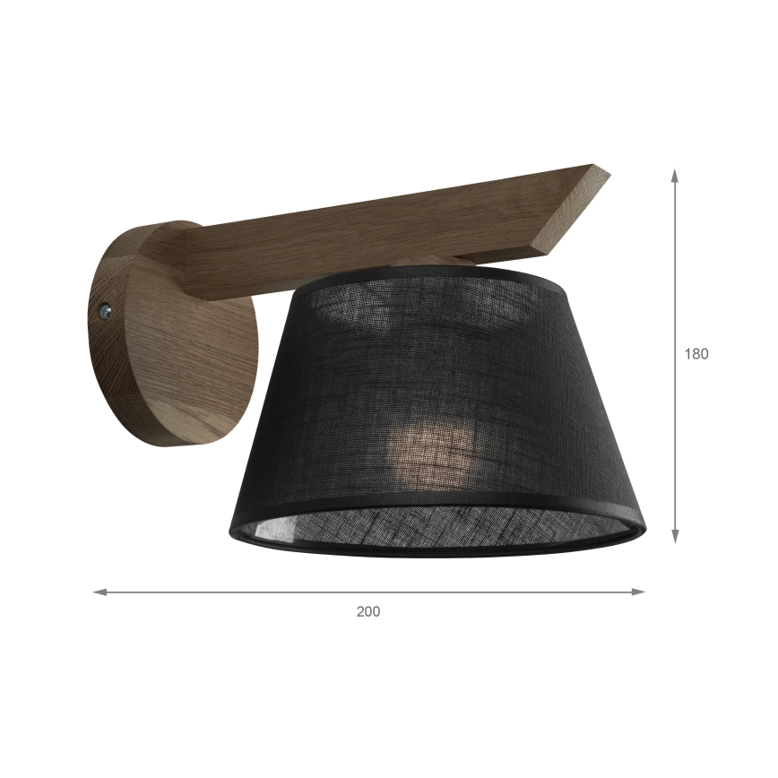 Brilagi - Vägglampa ANTHONY 1xE14/40W/230V ek/svart