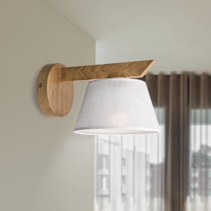 Brilagi - Vägglampa ANTHONY 1xE14/40W/230V ek/vit