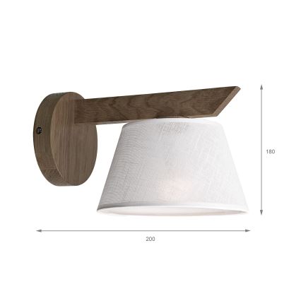 Brilagi - Vägglampa ANTHONY 1xE14/40W/230V ek/vit