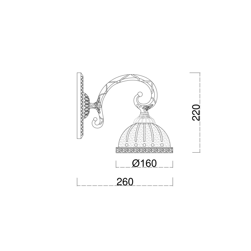 Brilagi - Vägglampa CLASSIC 1xE27/60W/230V mässing