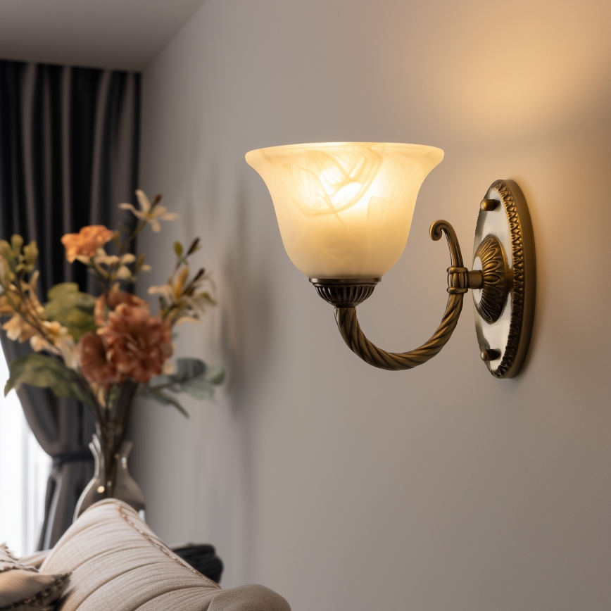 Brilagi - Vägglampa CLASSIC 1xE27/60W/230V mässing