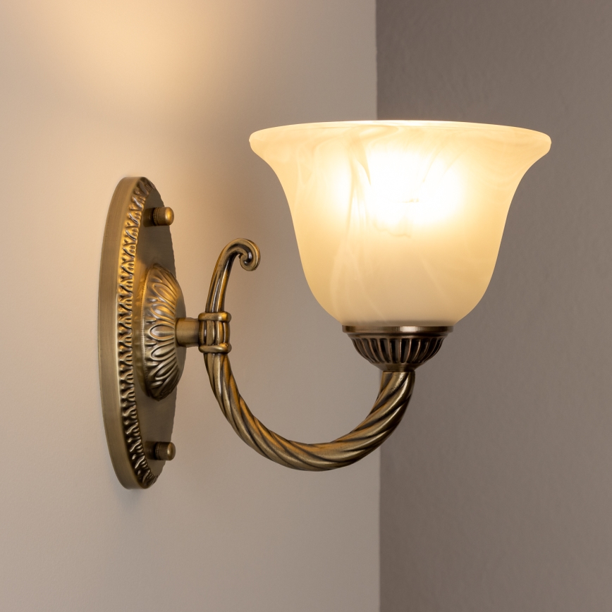 Brilagi - Vägglampa CLASSIC 1xE27/60W/230V mässing