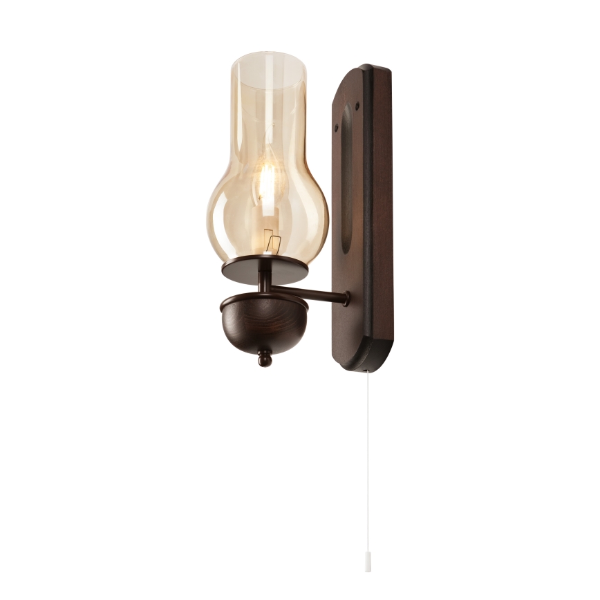 Brilagi - Vägglampa COTTAGE 1xE14/40W/230V bok/brun