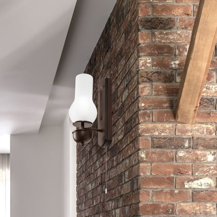 Brilagi - Vägglampa COTTAGE 1xE14/40W/230V bok/vit