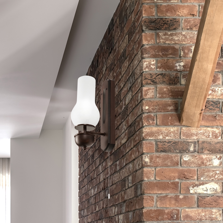 Brilagi - Vägglampa COTTAGE 1xE14/40W/230V bok/vit