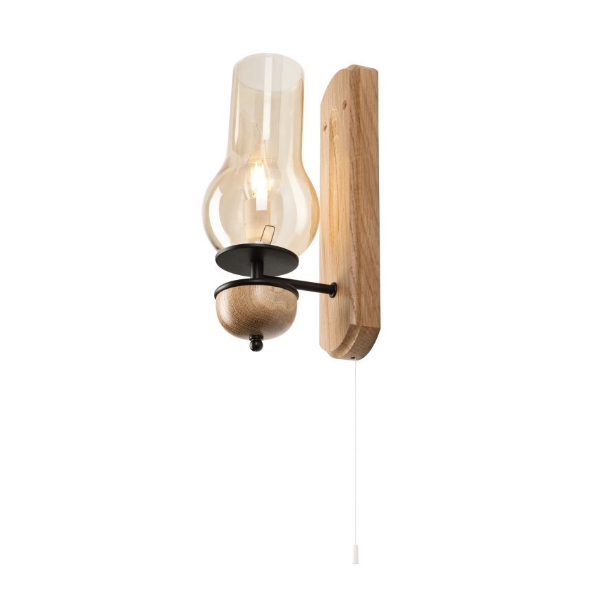 Brilagi - Vägglampa COTTAGE 1xE14/40W/230V ek/brun