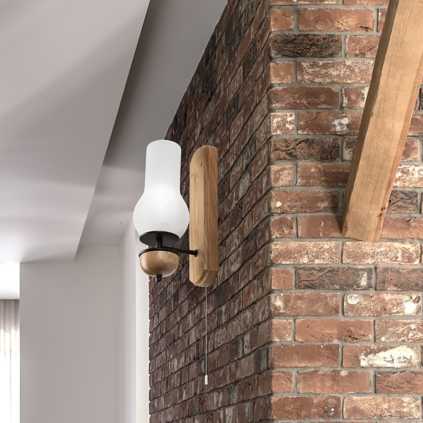 Brilagi - Vägglampa COTTAGE 1xE14/40W/230V ek/vit