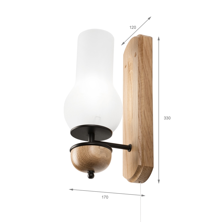 Brilagi - Vägglampa COTTAGE 1xE14/40W/230V ek/vit