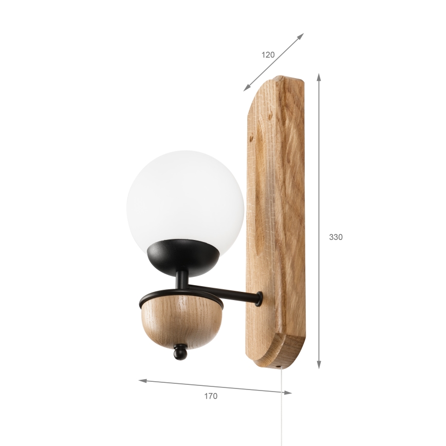 Brilagi - Vägglampa COTTAGE 1xG9/40W/230V ek/vit