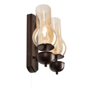 Brilagi - Vägglampa COTTAGE 2xE14/40W/230V bok/brun