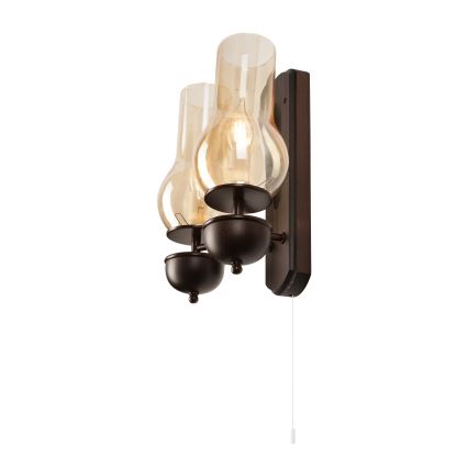 Brilagi - Vägglampa COTTAGE 2xE14/40W/230V bok/brun