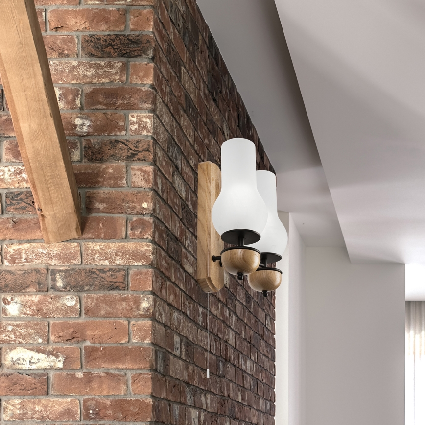 Brilagi - Vägglampa COTTAGE 2xE14/40W/230V ek/vit
