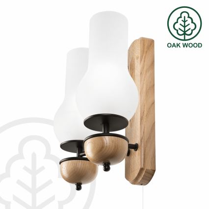 Brilagi - Vägglampa COTTAGE 2xE14/40W/230V ek/vit