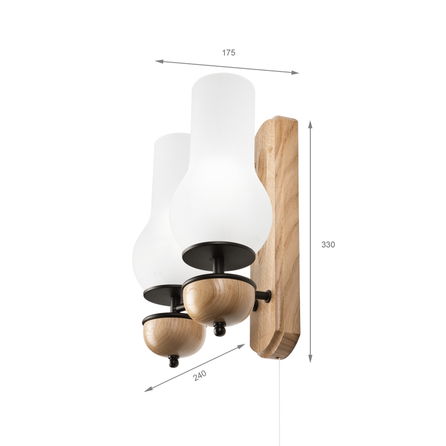 Brilagi - Vägglampa COTTAGE 2xE14/40W/230V ek/vit