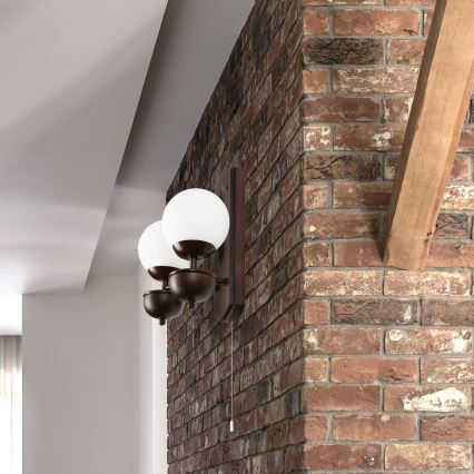 Brilagi - Vägglampa COTTAGE 2xG9/40W/230V bok/vit