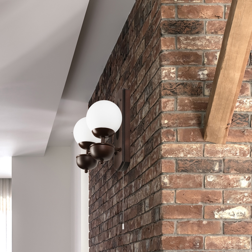 Brilagi - Vägglampa COTTAGE 2xG9/40W/230V bok/vit